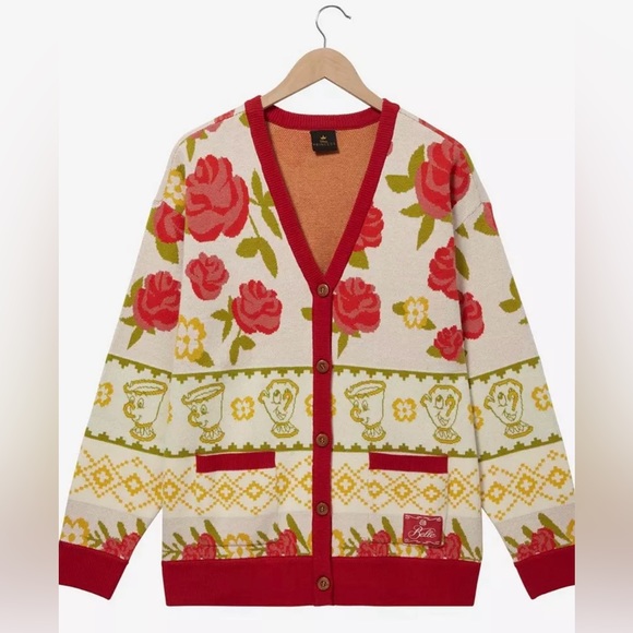 Disney Sweaters Nwtbox Lunch Disneys Beauty And The Beast Rose Long